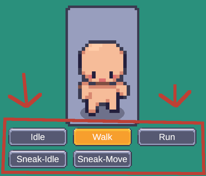 Character Preview Animation Buttons