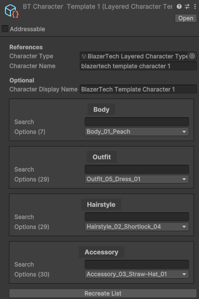 Layered Character Template